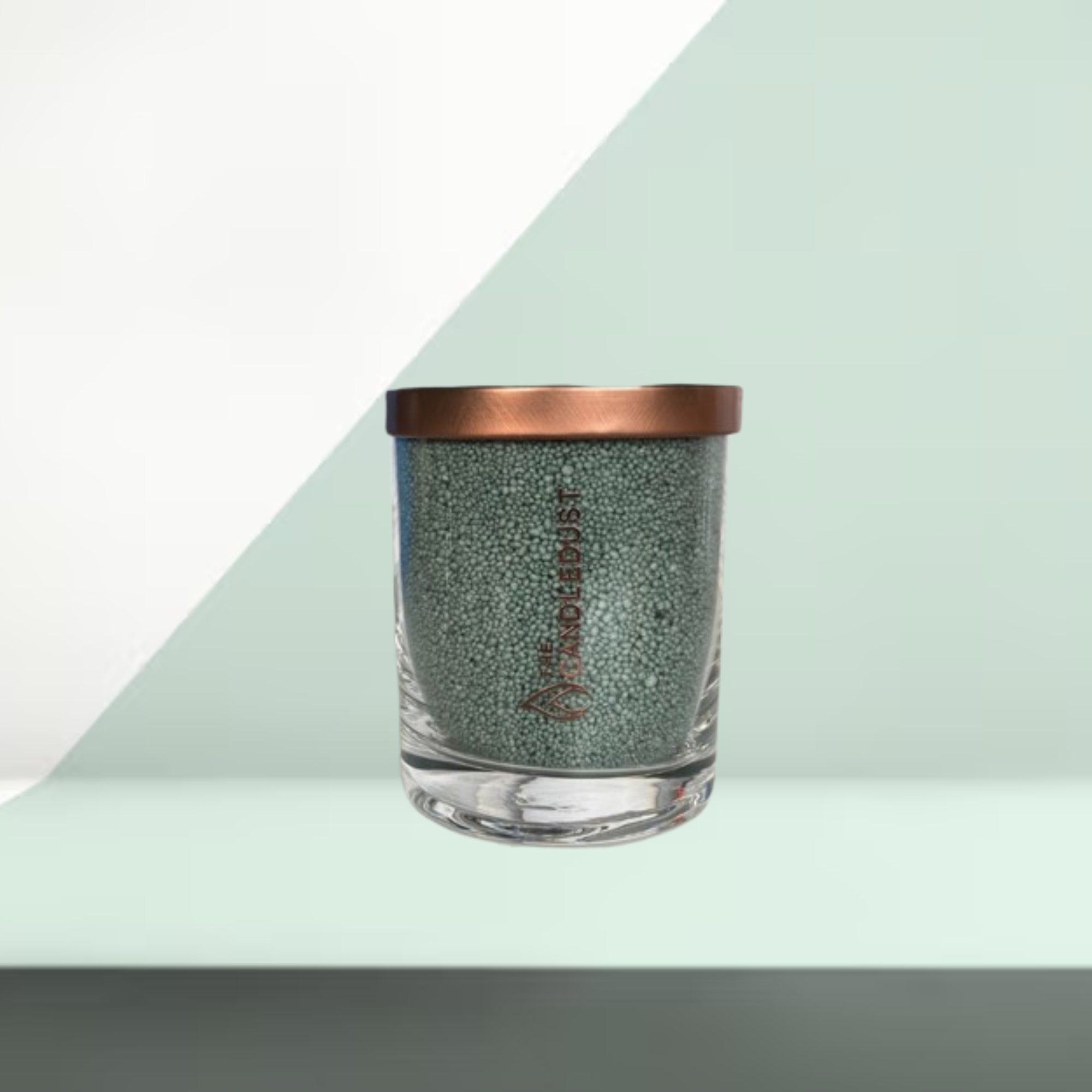 Smaragdgroene glazen kaars